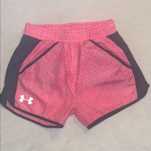 Under Armour Pink and Black Athletic Shorts size 6X